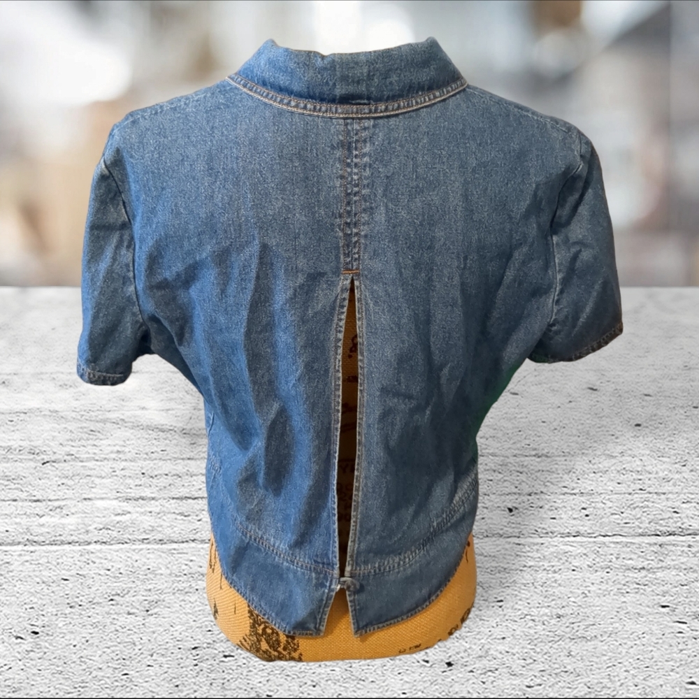 Jessica Howard cropped denim top size 10 - Picture 7 of 10